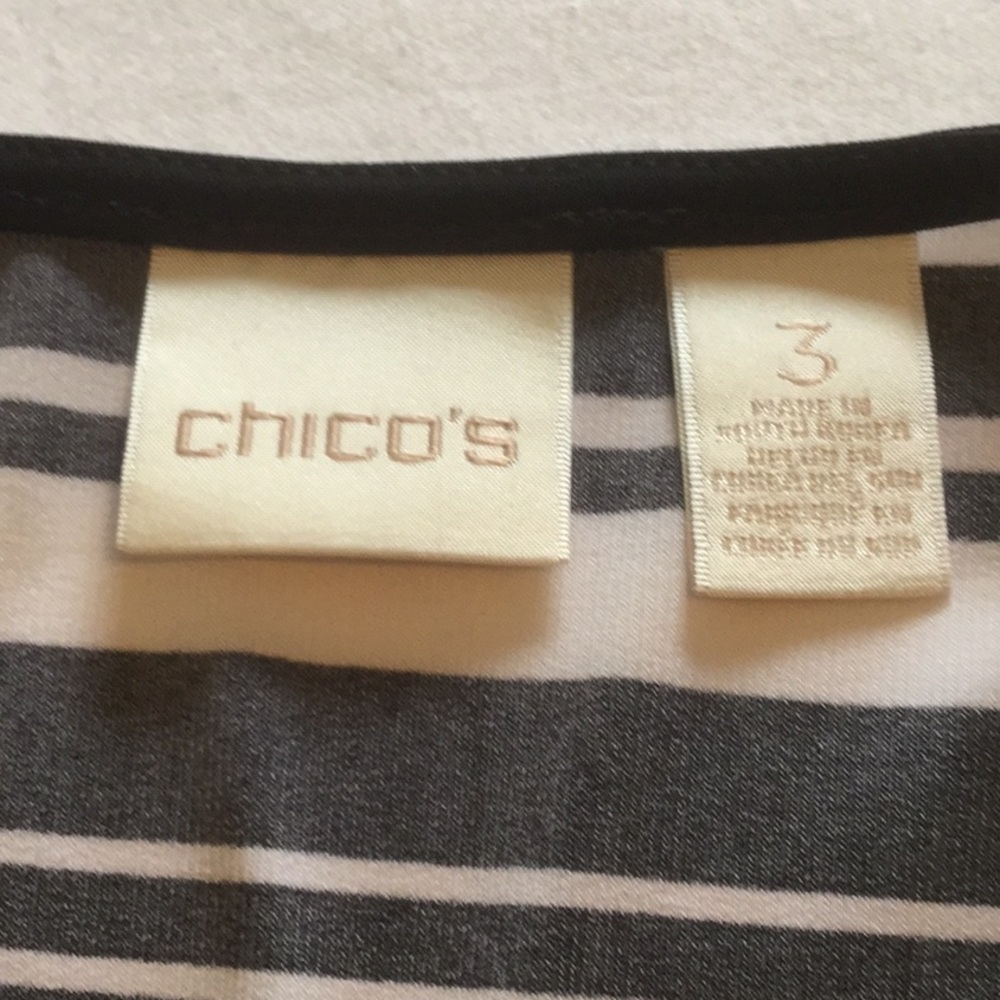 V-Neck, Split Striped Chicos Top - image 2